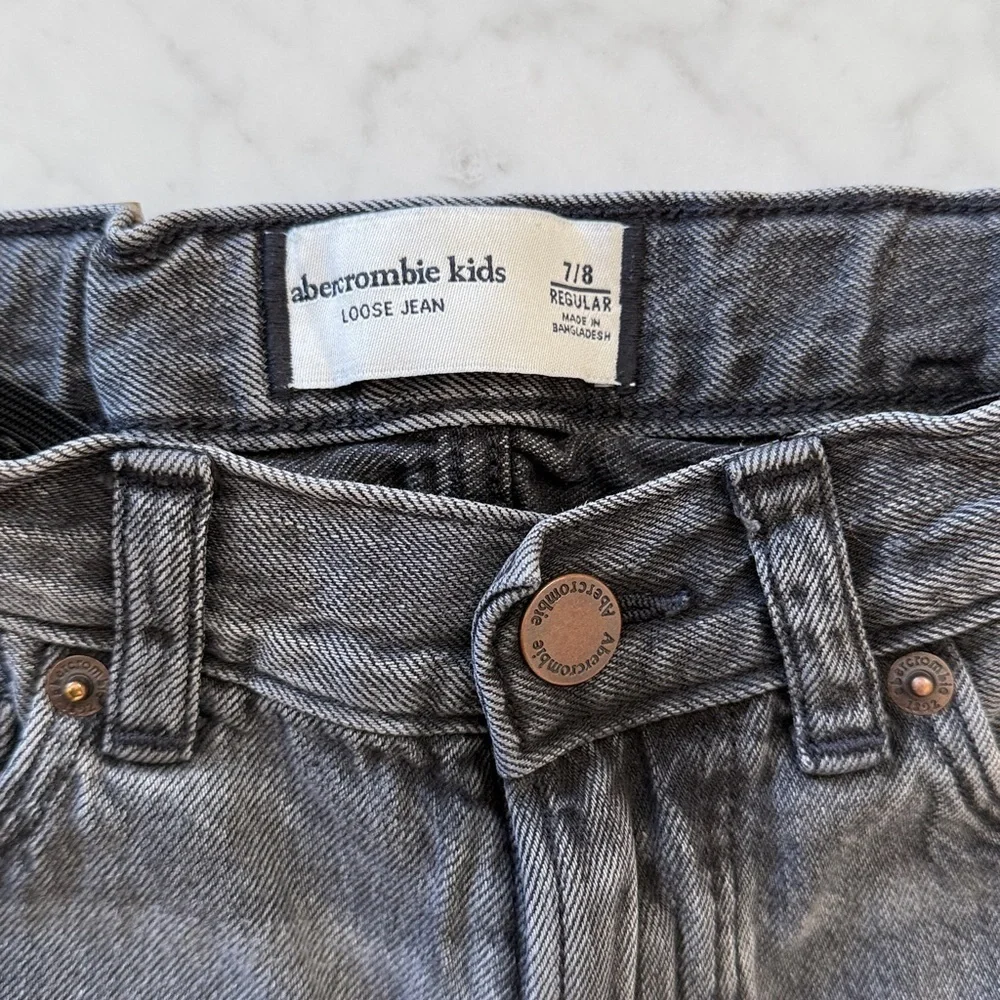 Abercrombie Kids Boys Black Loose Fit Jeans Size 7/8 Regular Denim